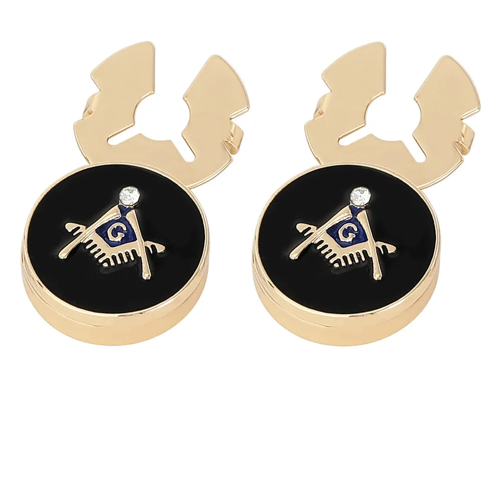 Masonic Cufflinks for Men  European Style Metal Cuff with Masonic Symbol Engraved Design Business Casual Fashion Accessories