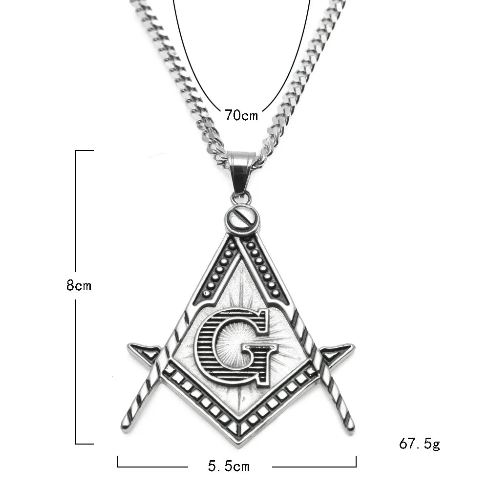 masonic necklace stainless steel for Men Mason Symbol Necklace Accepted Mason Pendant Stainless Steel Jewelry