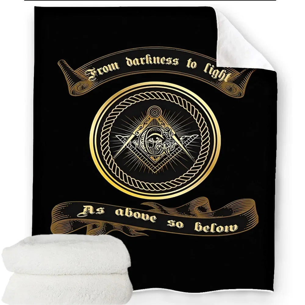 Creative Freemasonry Capital Community Blankets Masonic Lodge Soft Lightweight Thin Sheets Sofa Covers Hiking Warm Blankets.