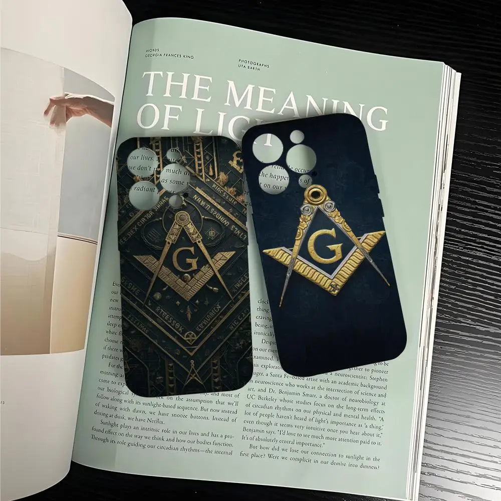 Freemason Painting Phone Case Phone Case  For IPhone 17 16 15 14 13 12 11 Pro Max X XR XSMax 7 8 Plus Glossy Film Hard PC Cover