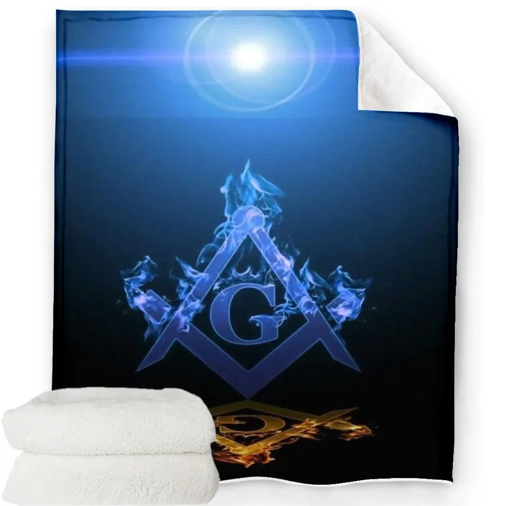 Creative Freemasonry Capital Community Blankets Masonic Lodge Soft Lightweight Thin Sheets Sofa Covers Hiking Warm Blankets.