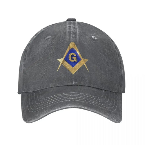 Baseball Cap Snapback Hat Punk Gold Square Compass Masonic Freemason