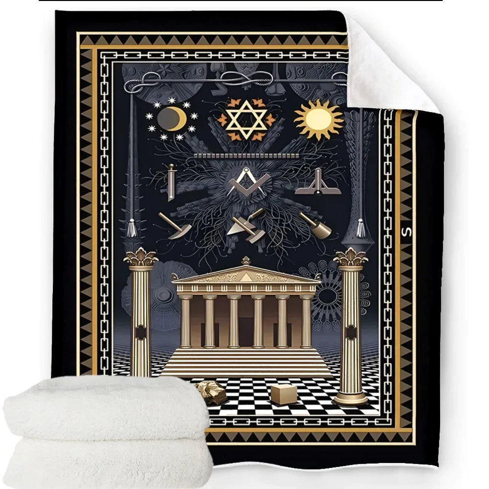 Creative Freemasonry Capital Community Blankets Masonic Lodge Soft Lightweight Thin Sheets Sofa Covers Hiking Warm Blankets.