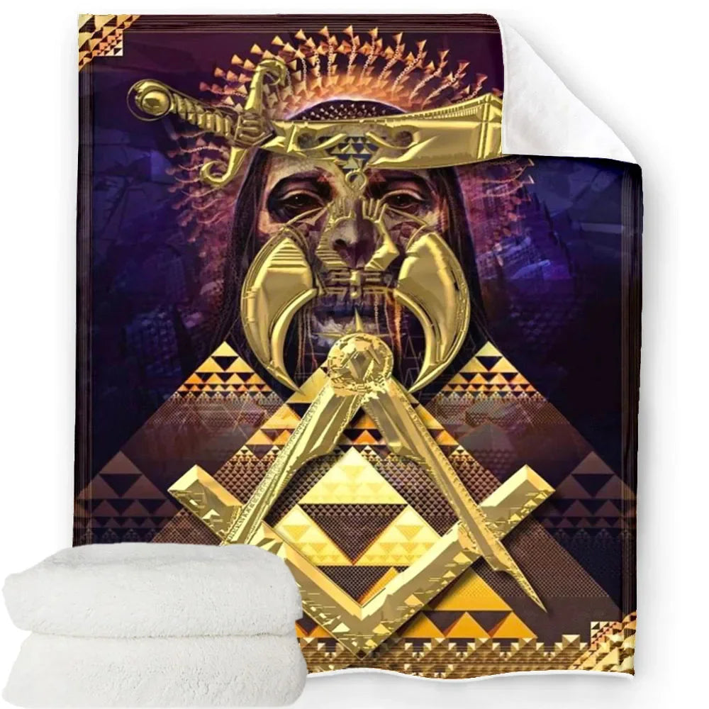 Creative Freemasonry Capital Community Blankets Masonic Lodge Soft Lightweight Thin Sheets Sofa Covers Hiking Warm Blankets.