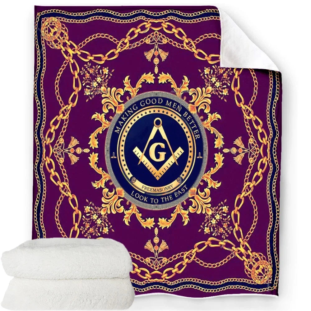 Creative Freemasonry Capital Community Blankets Masonic Lodge Soft Lightweight Thin Sheets Sofa Covers Hiking Warm Blankets.