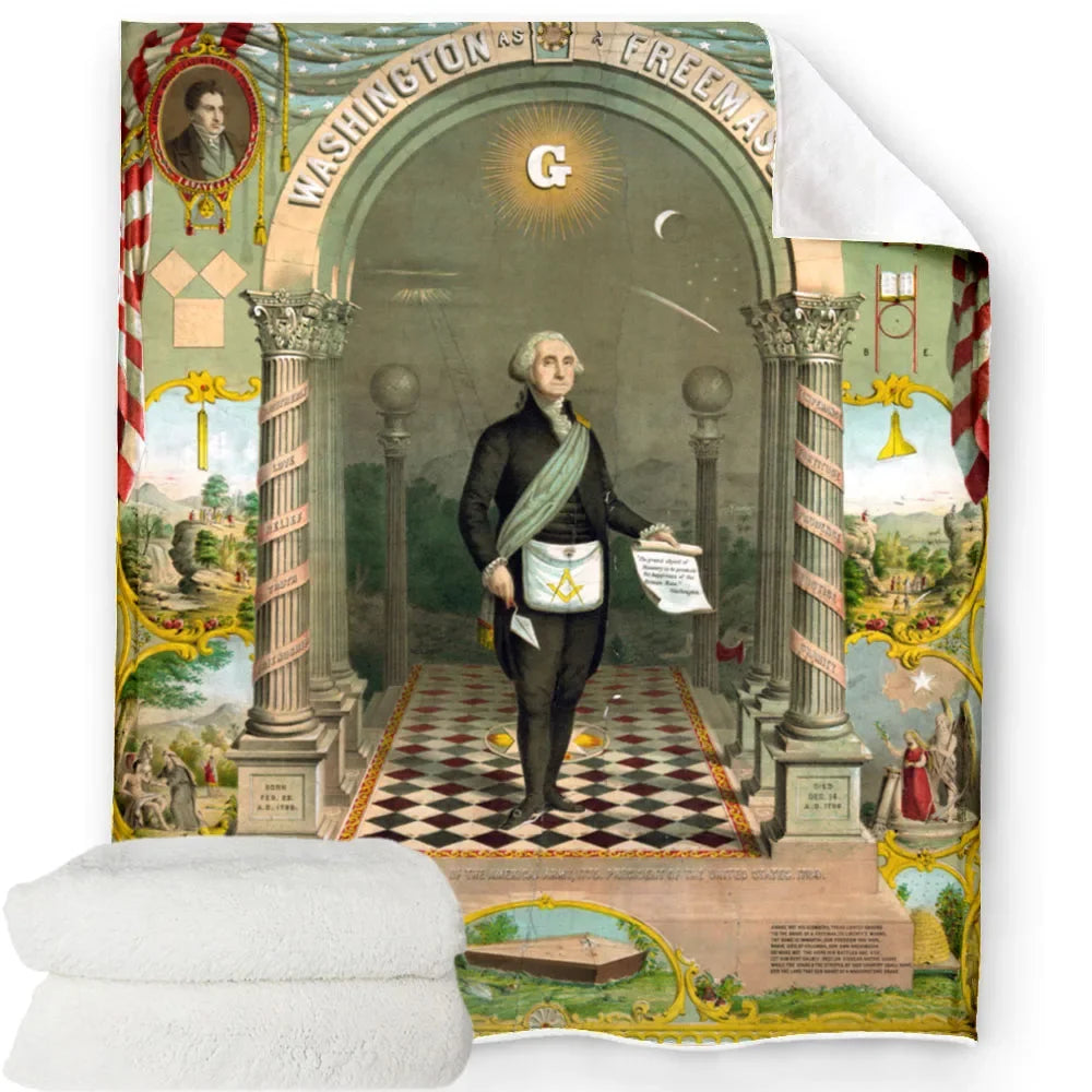 Creative Freemasonry Capital Community Blankets Masonic Lodge Soft Lightweight Thin Sheets Sofa Covers Hiking Warm Blankets.