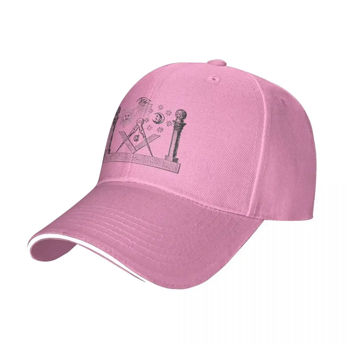 Symbols Of Masonry Freemasonry Baseball Caps Hip Hop Freemason Gold Square Compass Sandwich Cap Unisex Adjustable  Hat