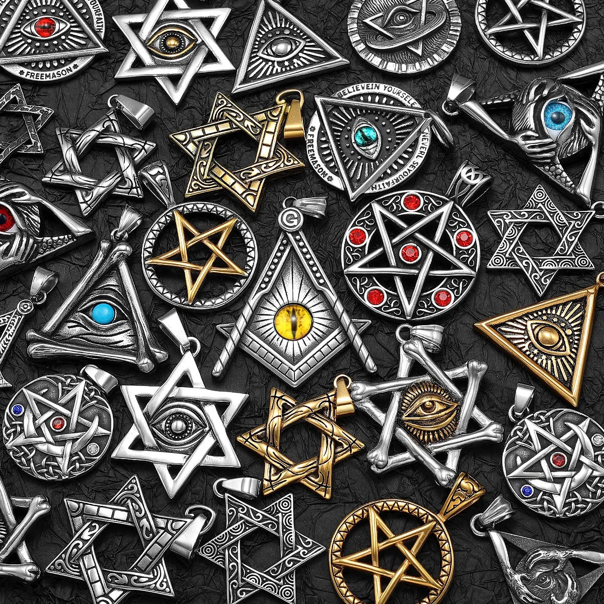 Salomon Star of David Masonic Stainless Steel Men Necklaces Pendant Chain Punk New in For Women Fashion Jewelry Gifts Wholesale
