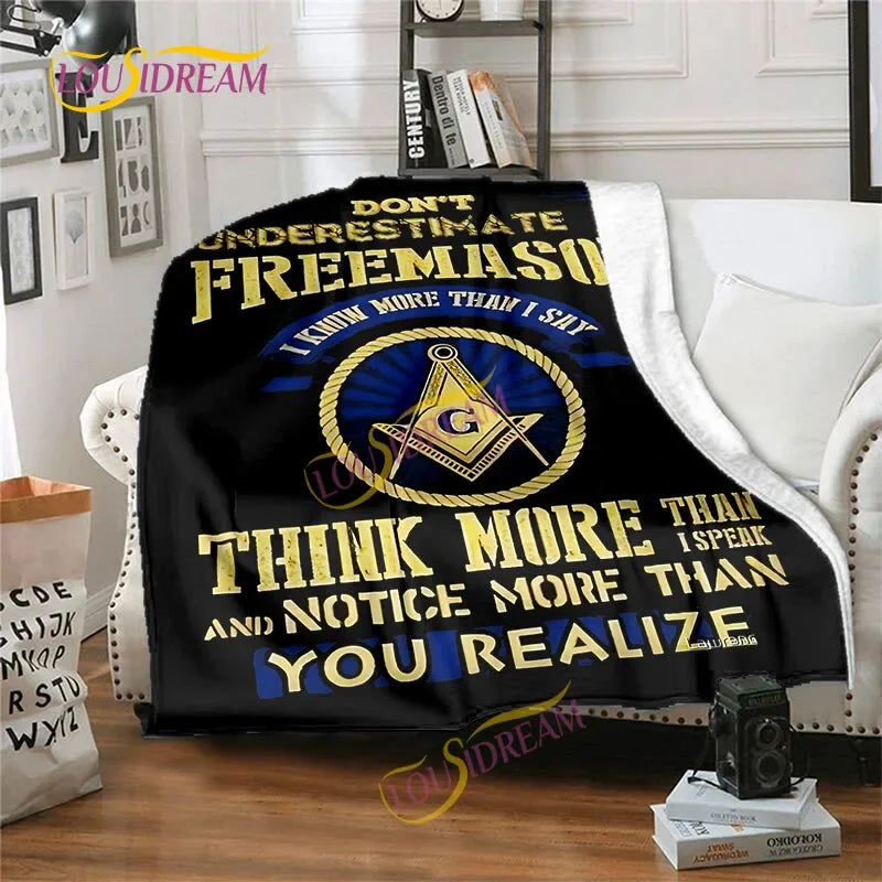 Creative Freemasonry Capital Community Blankets Masonic Lodge Soft Lightweight Thin Sheets Sofa Covers Hiking Warm Blankets.