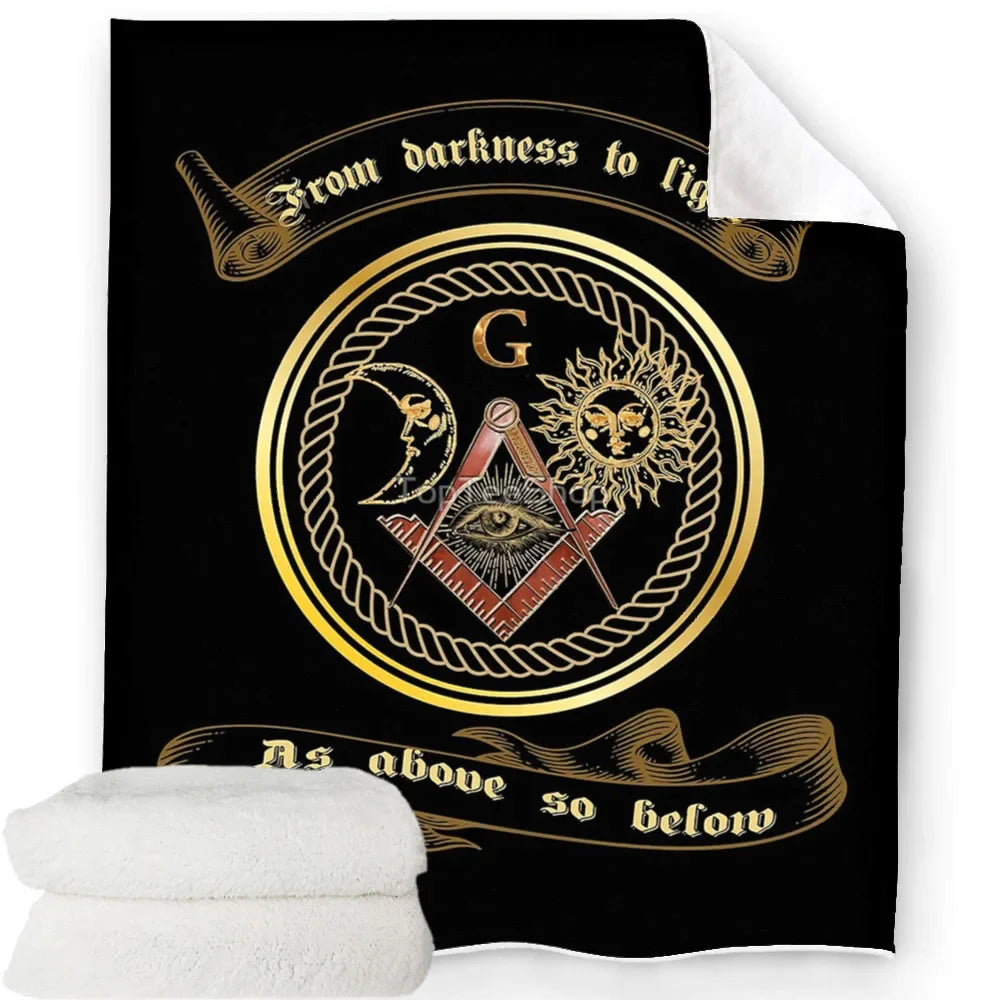 Creative Freemasonry Capital Community Blankets Masonic Lodge Soft Lightweight Thin Sheets Sofa Covers Hiking Warm Blankets.