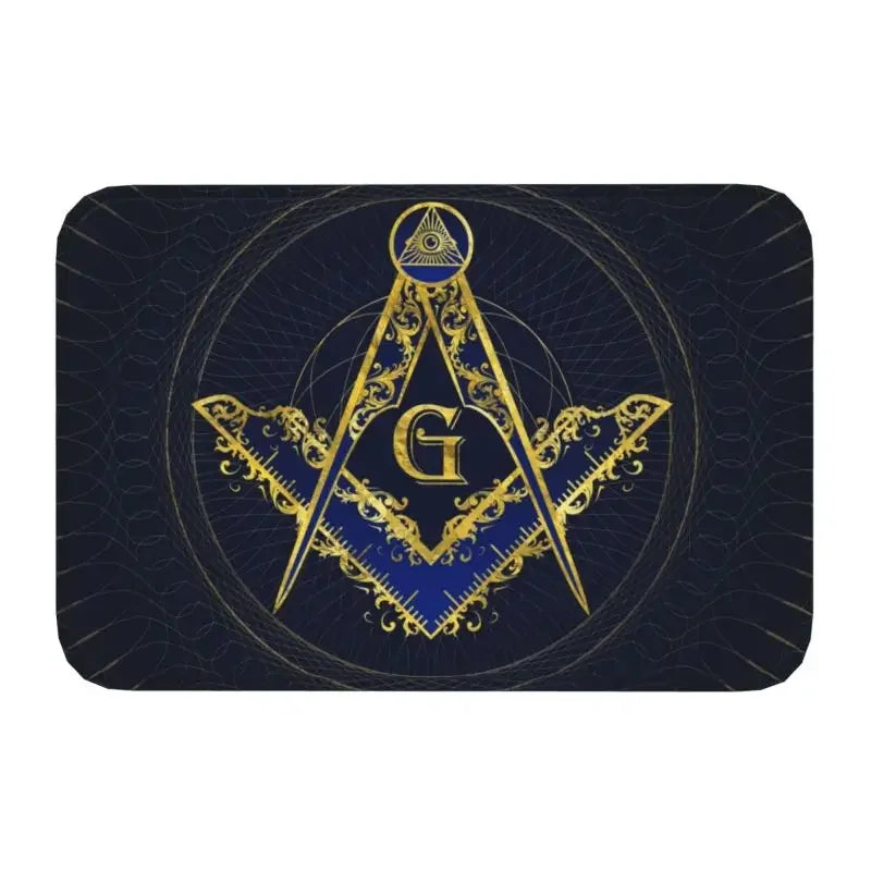 Freemason Evil Eye Symbol Front Entrance Doormat Decor Masonic Mason Kitchen Corridor Balcony Rugs Bathroom Anti-slip Floor Mat