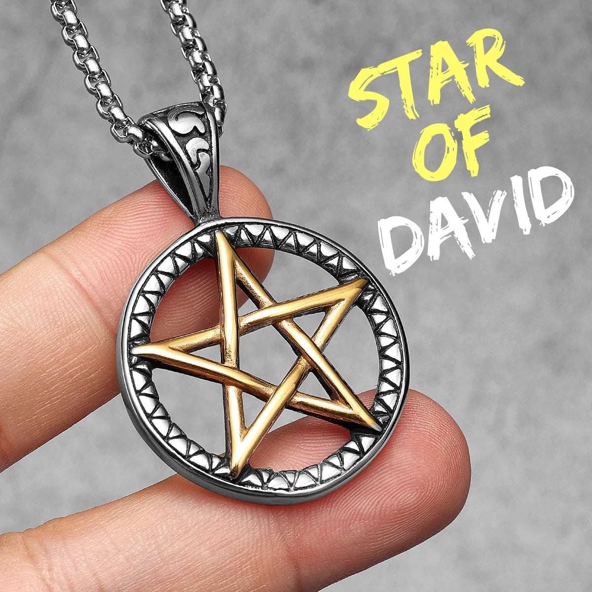 Salomon Masonic Star of David Stainless Steel Men Necklaces Pendant Chain Punk New in For Women Fashion Jewelry Gifts Wholesale