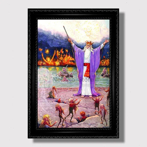 Vintage Masonic Renaissance Poster  Abstract Freemasonry Canvas Wall