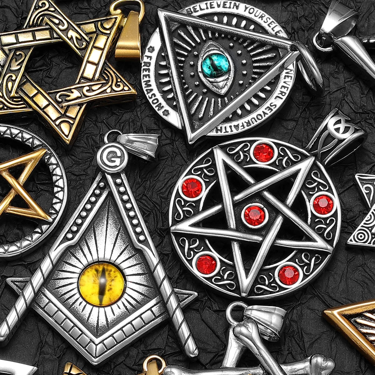 Salomon Star of David Masonic Stainless Steel Men Necklaces Pendant Chain Punk New in For Women Fashion Jewelry Gifts Wholesale