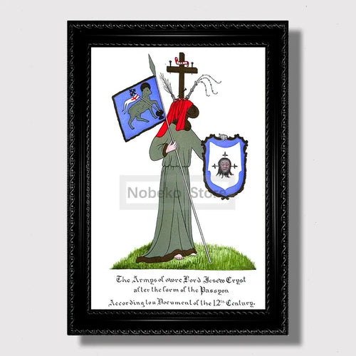 Vintage Masonic Renaissance Poster  Abstract Freemasonry Canvas Wall