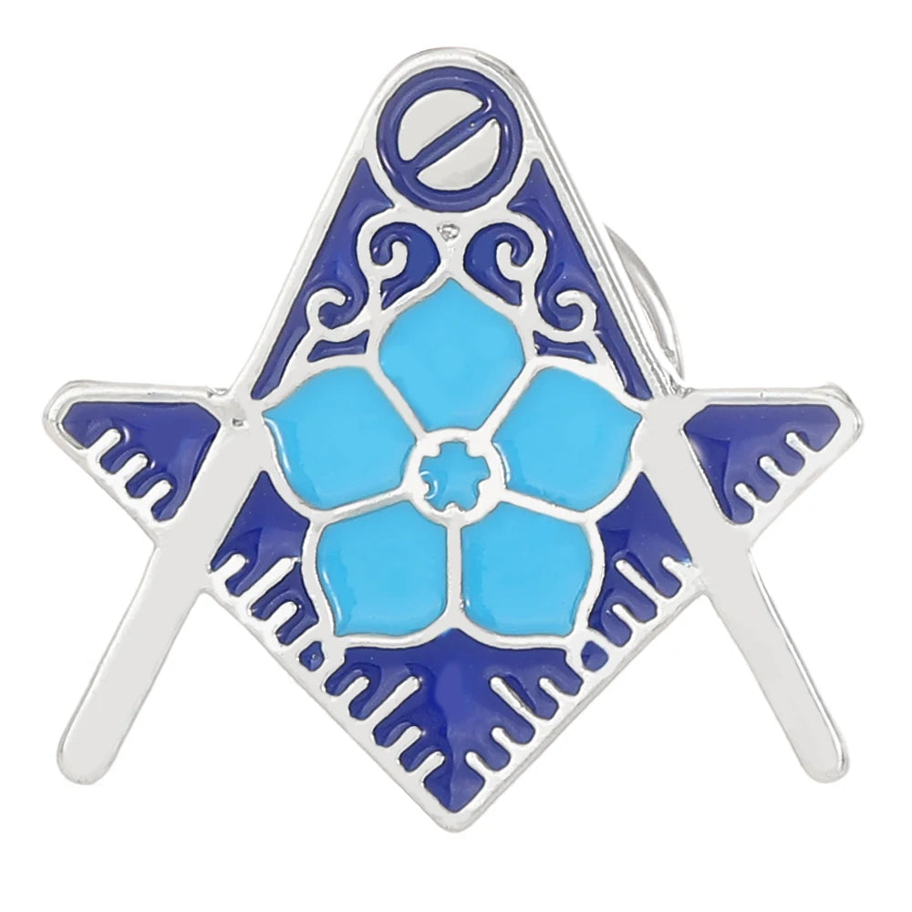8 Styles Classic Masonic Symbols Design Enamel Pins Freemason Emblem Flag Shaped Golden Brooches