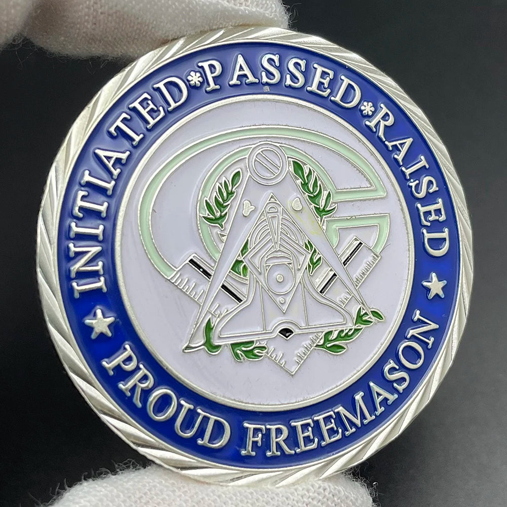 Masonic Freemason Badge Silver Coin Faith Hope Charity Badge Token Brotherhood Commemorative Coin in Capsule Souvenir