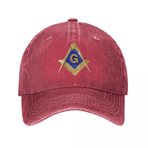 Baseball Cap Snapback Hat Punk Gold Square Compass Masonic Freemason