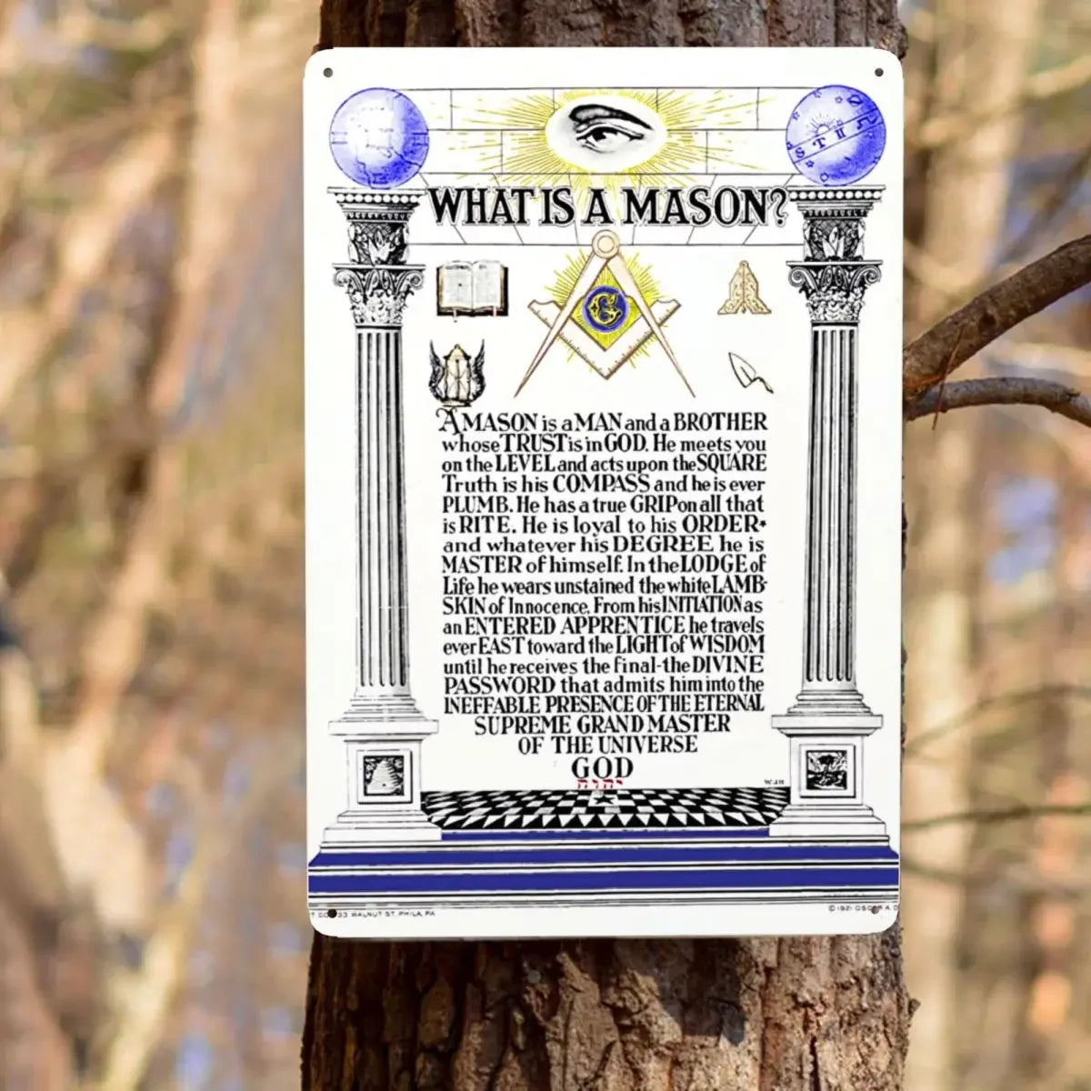 Retro What Is A Masonic Mason Metal Sign Custom POEM Master Mason Freemasonry Tin Plaques Pub Wall Bar Decor Decorations Art
