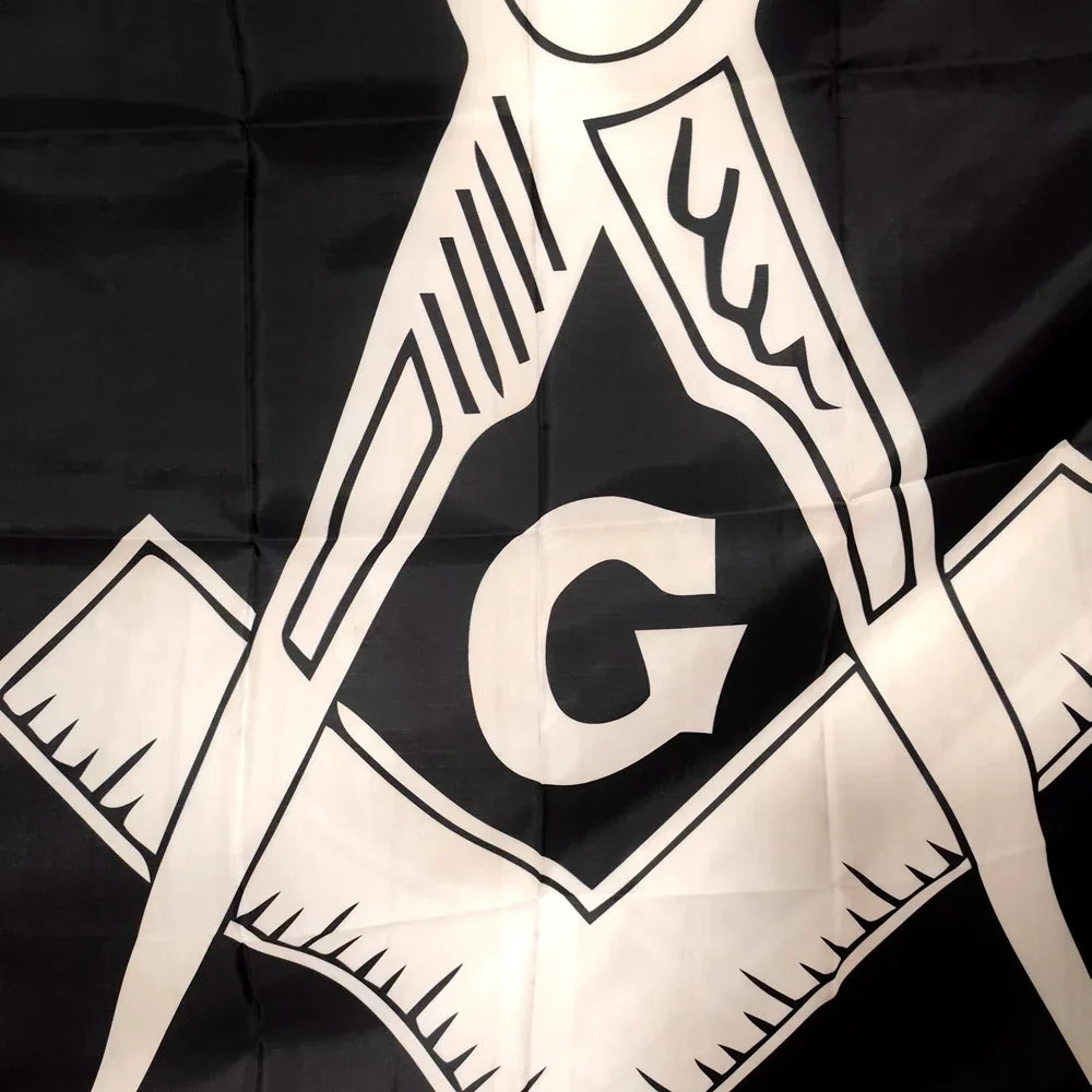 Freemason Lodge Masonic Embroidered Outdoor Flag 90x150cm Durable Weather-Resistant Banner for Garden Wall Hanging Decor