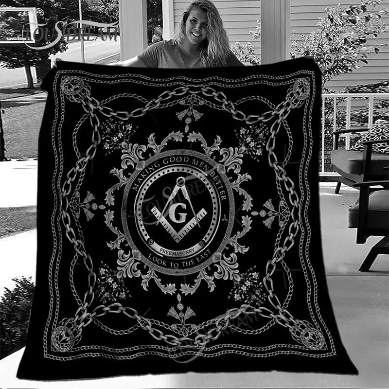 Creative Freemasonry Capital Community Blankets Masonic Lodge Soft Lightweight Thin Sheets Sofa Covers Hiking Warm Blankets.