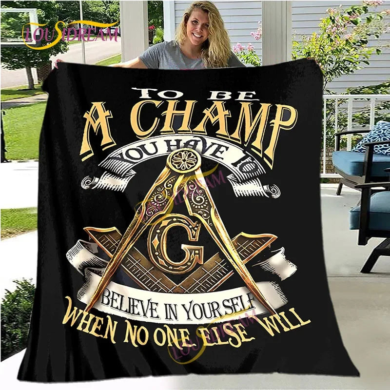 Creative Freemasonry Capital Community Blankets Masonic Lodge Soft Lightweight Thin Sheets Sofa Covers Hiking Warm Blankets.