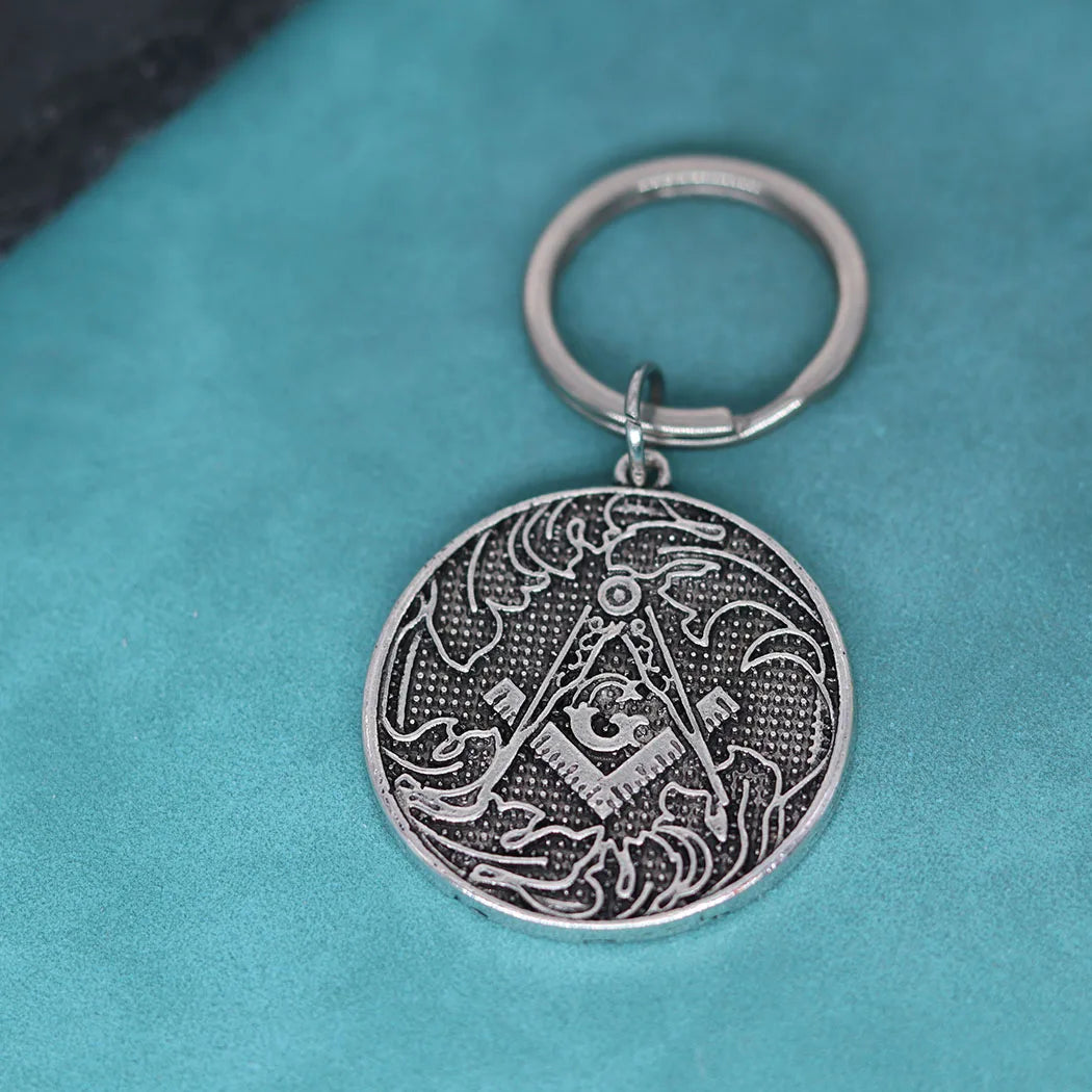 Mens Masonic Pendant Large Mason G Pendant Keychain For Women Slavic Viking Key Chains Illuminati Jewelry Gift