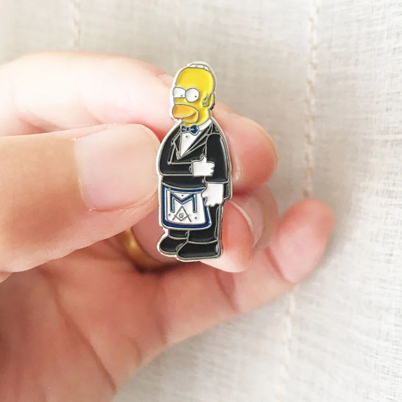 1pcs Masonic Soft Enamel Brooch Souvenir Metal Craft Masonry Freemasonry Free Masons Apron Master Lapel Pin Badge