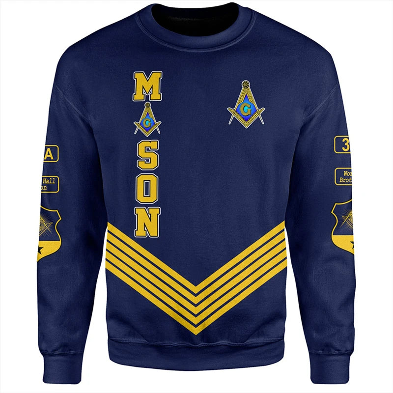 2024 Mason Freemasons Men's Sweatshirt Clothes 3D Print Freemason Sweaters Male Women Long Sleeve Tops Spring And Autumn Hoodie