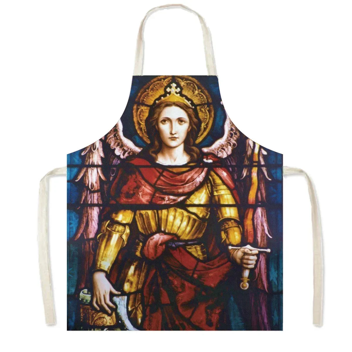 Vintage Religion Jesus Print Kitchen Aprons Women Men Home Cleaning Clothing Linen Pinafore Waterproof Chef Cooking Apron