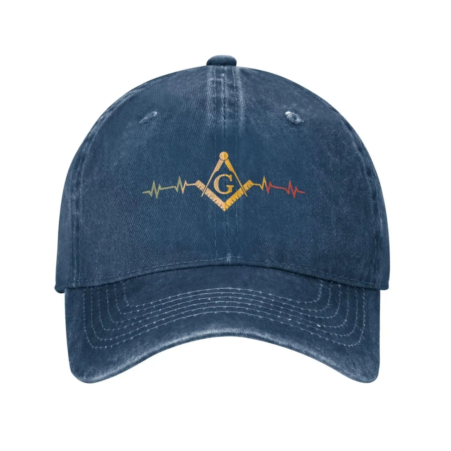 Freemason Symbol Square Compass G Lodge Masonic Gifts Baseball Cap Retro Adjustable Dad Hats for Men Women Navy Blue