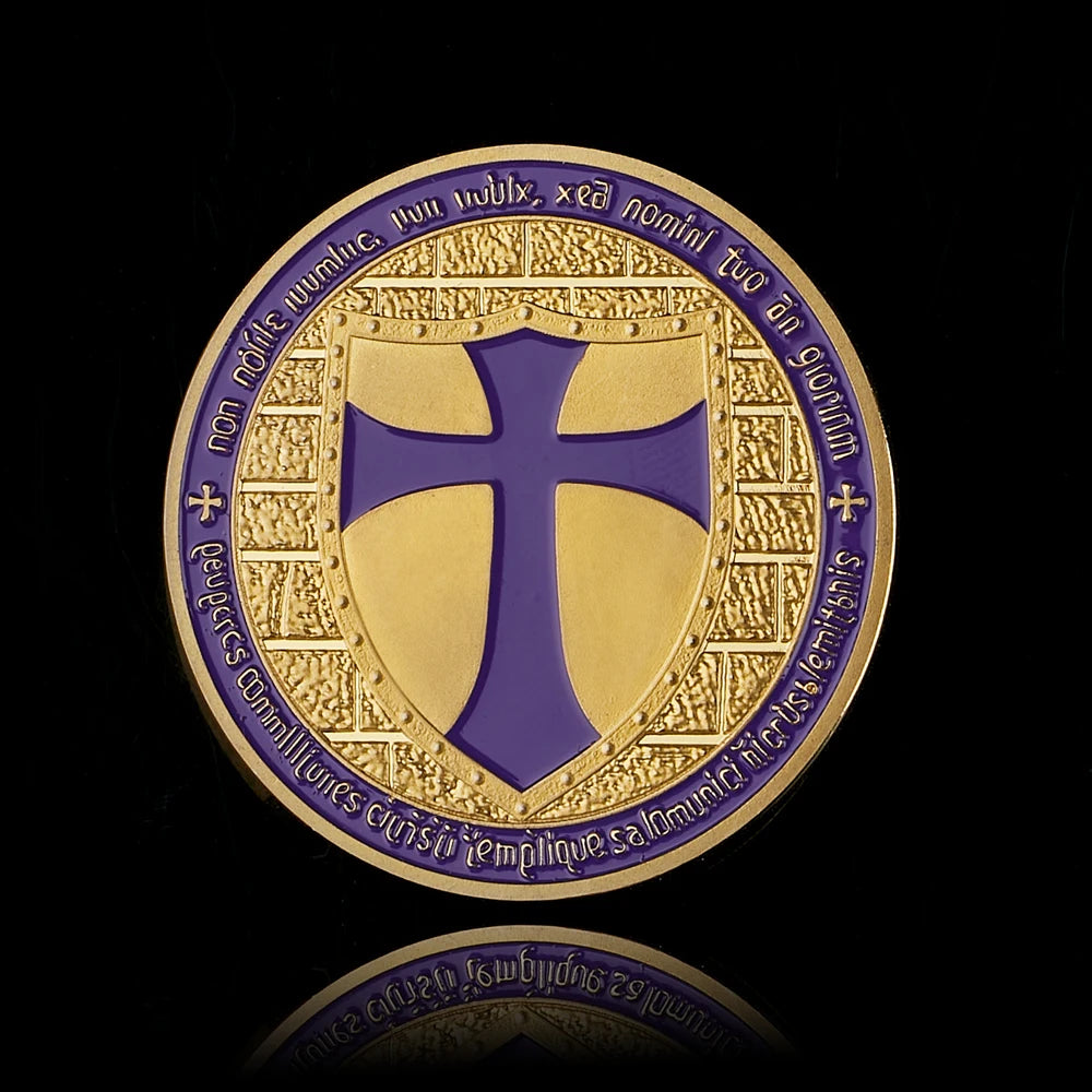 Masonic Exchange Red Knights Templar Crusaders Commemorative Masonic Freemason Silver Plated Coin