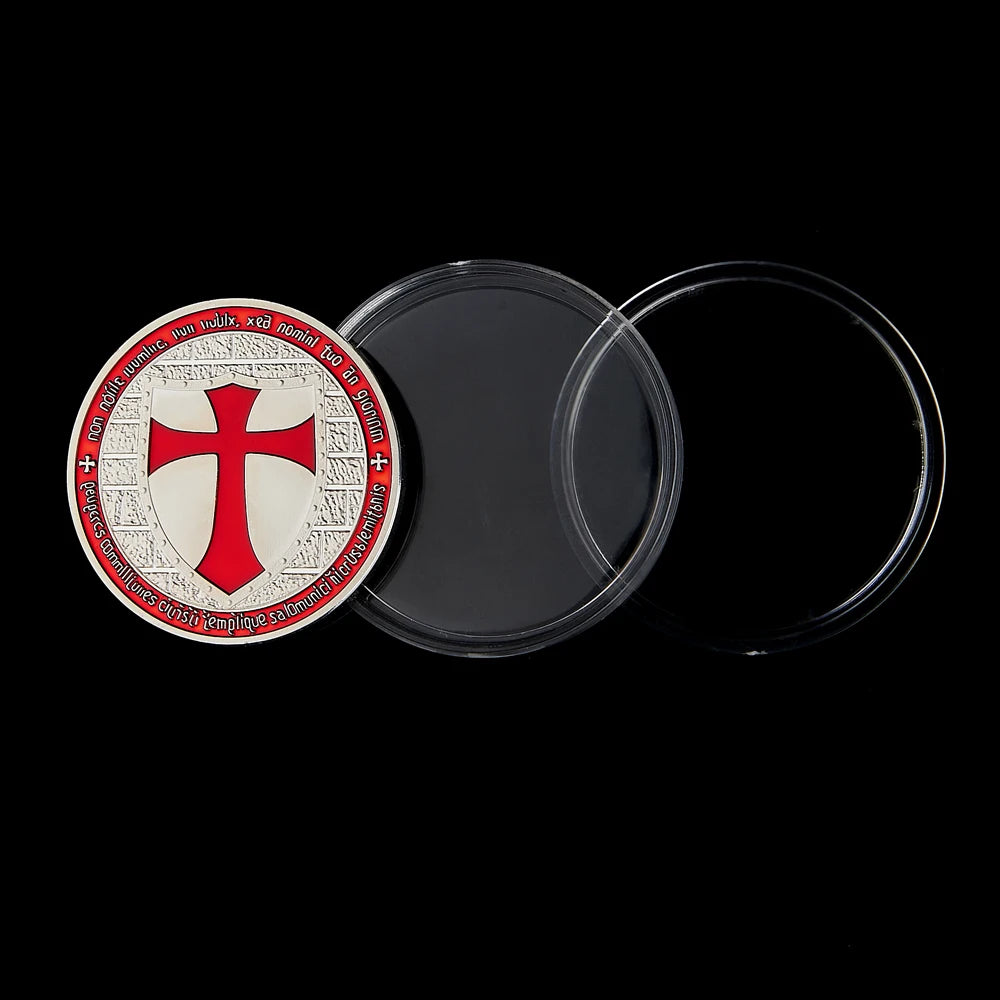 Masonic Exchange Red Knights Templar Crusaders Commemorative Masonic Freemason Silver Plated Coin