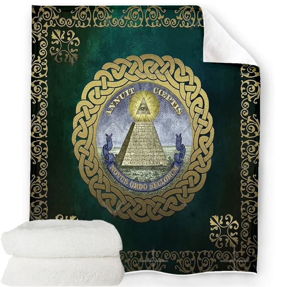 Creative Freemasonry Capital Community Blankets Masonic Lodge Soft Lightweight Thin Sheets Sofa Covers Hiking Warm Blankets.