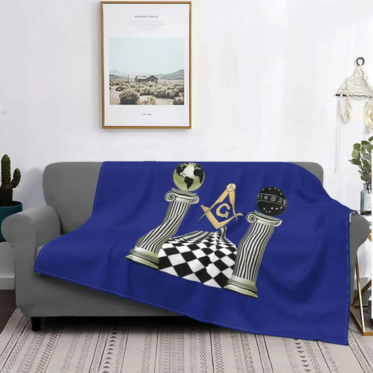 Boaz And Jachin Solomon's Temple Blanket Masonic Mason Freemason Fleece Awesome Warm Throw Blanket for Coverlet Spring Autumn