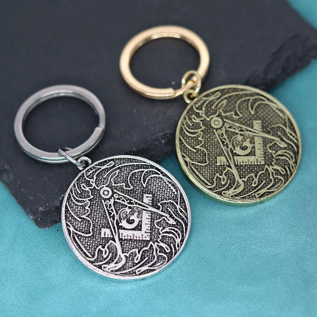 Mens Masonic Pendant Large Mason G Pendant Keychain For Women Slavic Viking Key Chains Illuminati Jewelry Gift