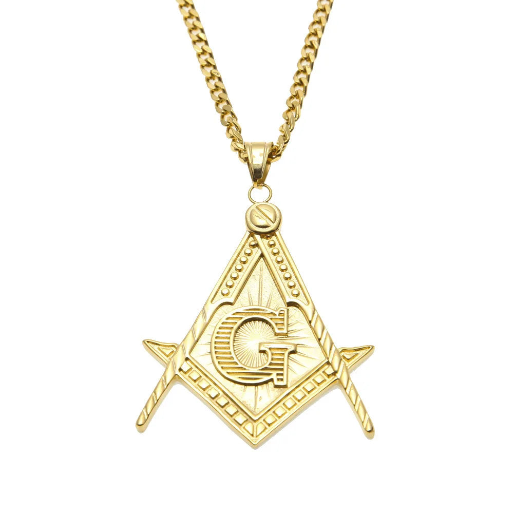 masonic necklace stainless steel for Men Mason Symbol Necklace Accepted Mason Pendant Stainless Steel Jewelry