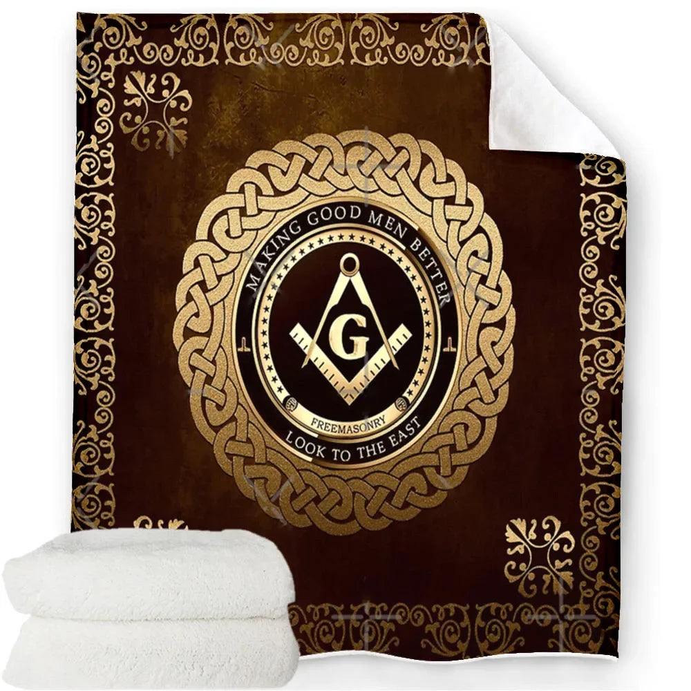 Creative Freemasonry Capital Community Blankets Masonic Lodge Soft Lightweight Thin Sheets Sofa Covers Hiking Warm Blankets.