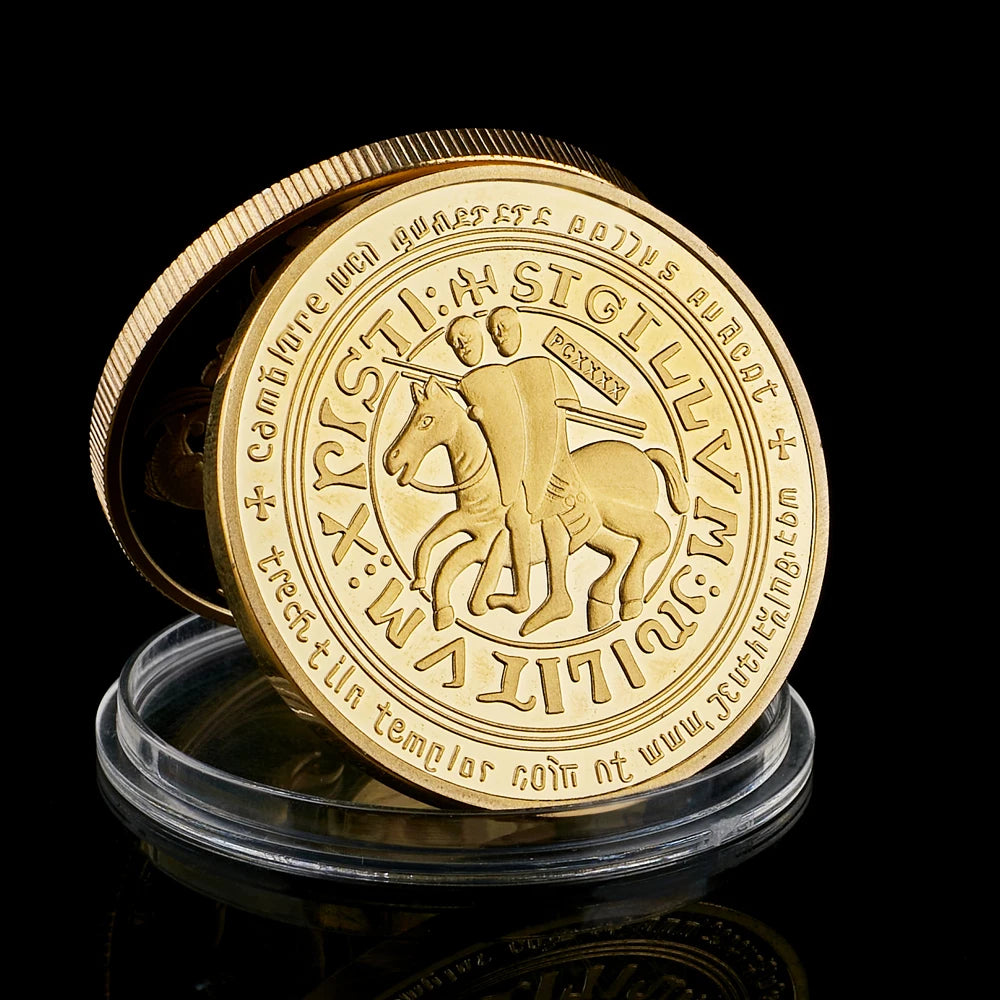 Masonic Exchange Red Knights Templar Crusaders Commemorative Masonic Freemason Silver Plated Coin