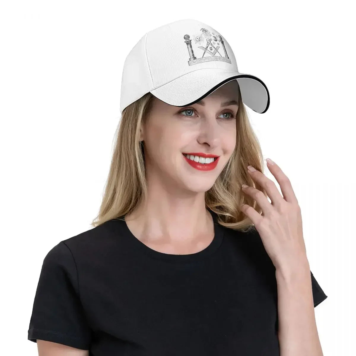 Symbols Of Masonry Freemasonry Baseball Caps Hip Hop Freemason Gold Square Compass Sandwich Cap Unisex Adjustable  Hat