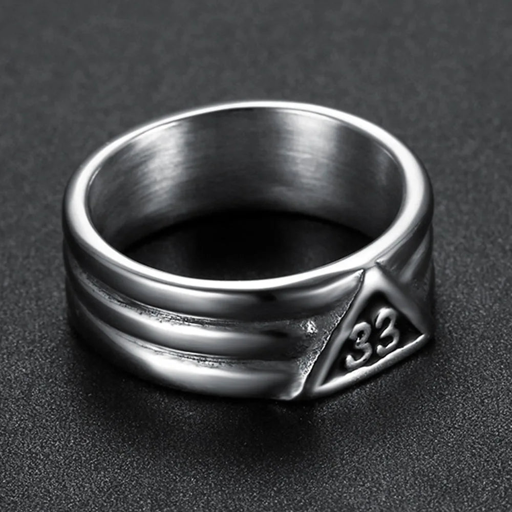 Classic Masonic Ring Stainless Steel Jewelry Fashion 33 Freemasonry Masonic Biker Mens Ring