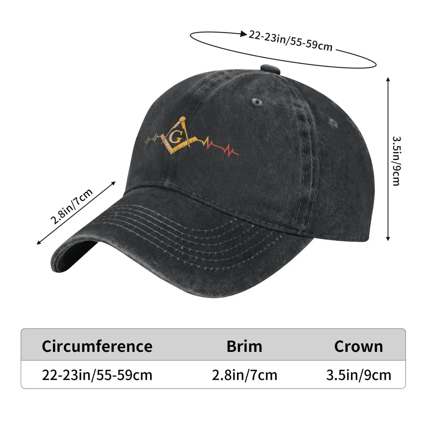 Freemason Symbol Square Compass G Lodge Masonic Gifts Baseball Cap Retro Adjustable Dad Hats for Men Women Navy Blue