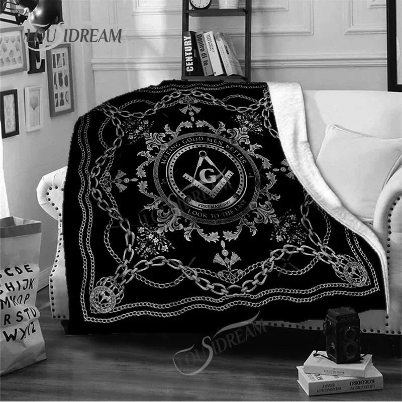 Creative Freemasonry Capital Community Blankets Masonic Lodge Soft Lightweight Thin Sheets Sofa Covers Hiking Warm Blankets.