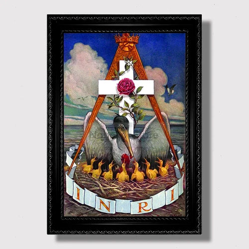Vintage Masonic Renaissance Poster  Abstract Freemasonry Canvas Wall