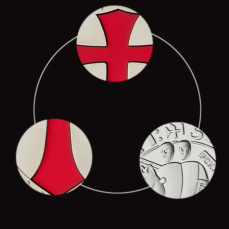 Masonic Exchange Red Knights Templar Crusaders Commemorative Masonic Freemason Silver Plated Coin