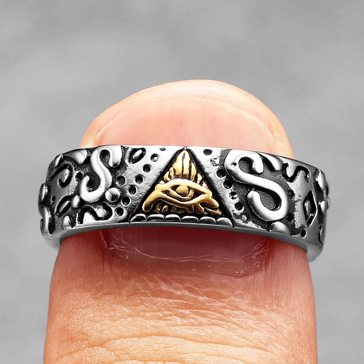 Masonic Eye of Light Men Rings Stainless Steel Women Jewelry Retro Punk New in Rock Cool Fashion Accessories Gift Wholesale