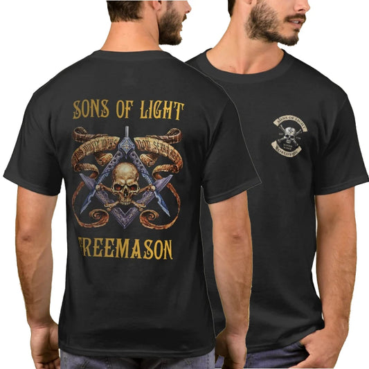 Masonic Square & Compass Freemason Sons of Light Christ T-Shirt 100%