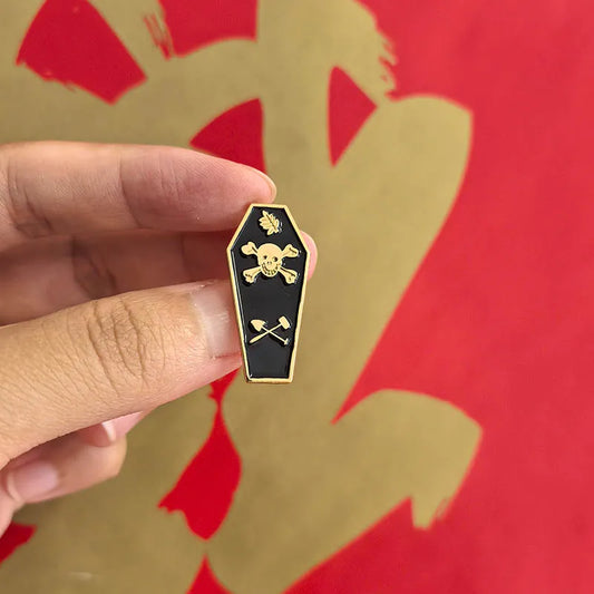 Masonic Coffin Pin and Brooch Master Mason Tracing Board Freemason Skull Akasha Leaf Acacia Sprig Lapel Pins Enamel Metal Badge
