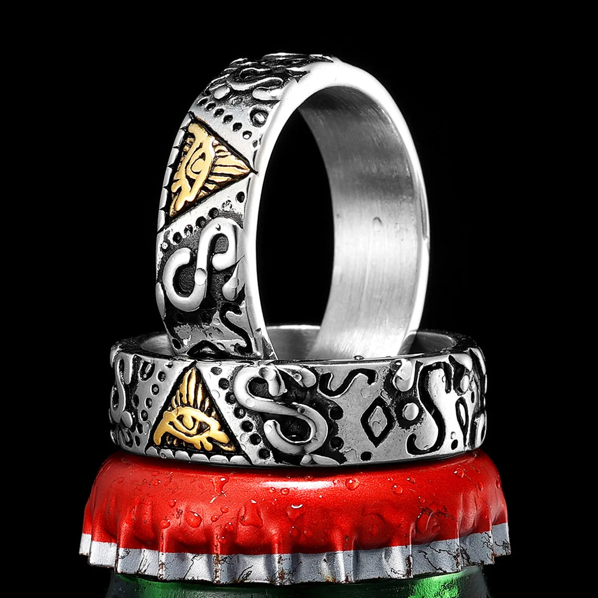 Masonic Eye of Light Men Rings Stainless Steel Women Jewelry Retro Punk New in Rock Cool Fashion Accessories Gift Wholesale