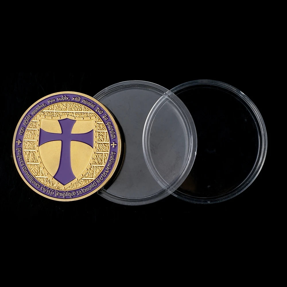 Masonic Exchange Red Knights Templar Crusaders Commemorative Masonic Freemason Silver Plated Coin